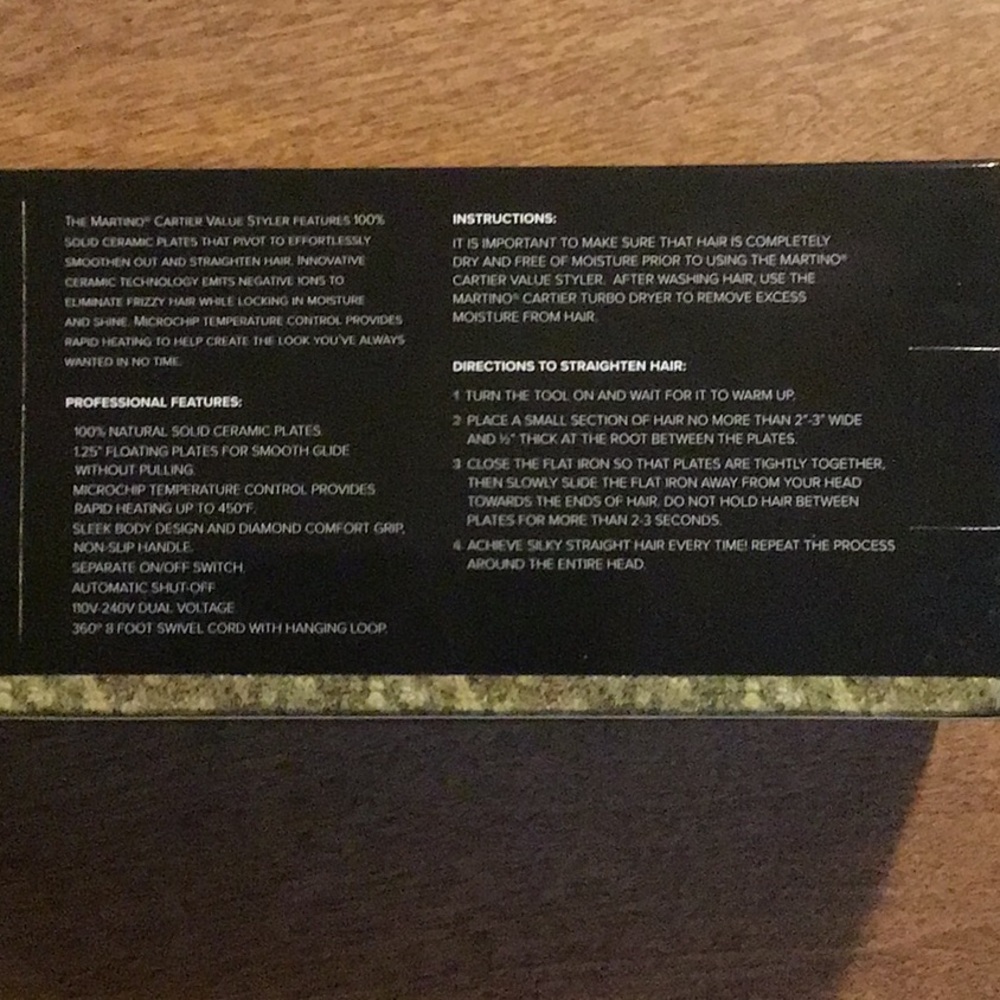 Martino Cartier ceramic hair straightener flat iron - Picture 6 of 7